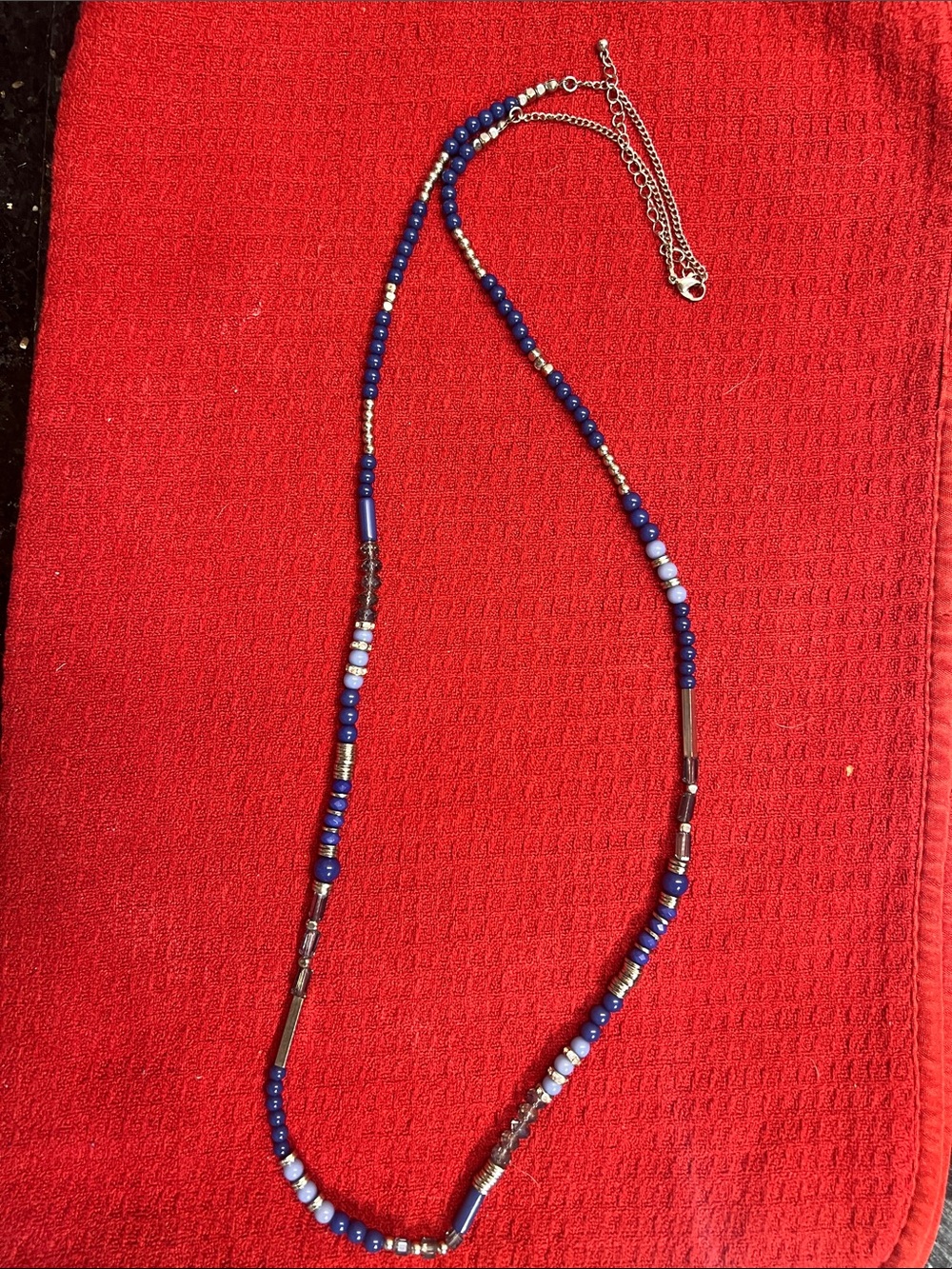 Gorgeous Multi-Textured Blue Gemstone & Lapis Beaded Necklace